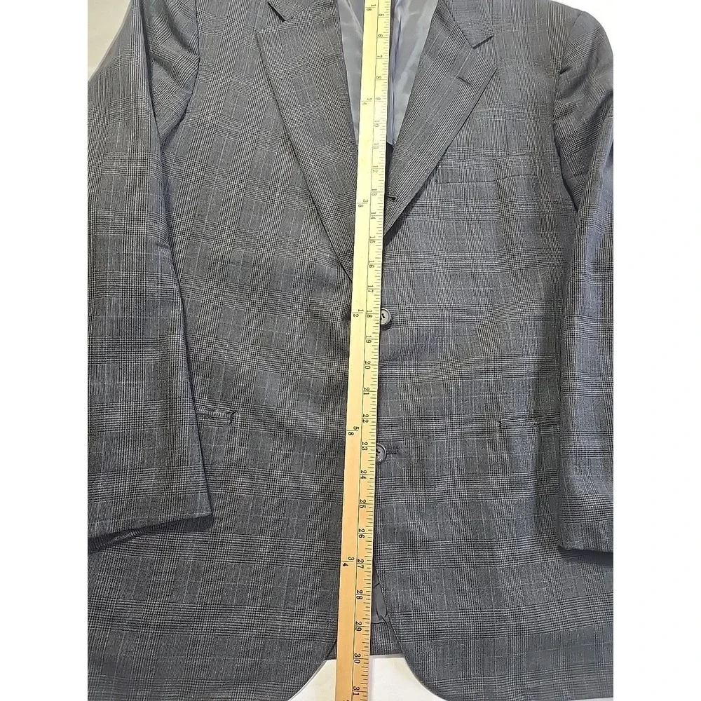 Brooks Brothers 1818 USA Made Wool 43R Suit Blazer Coat Jacket Gray Plaid Mens